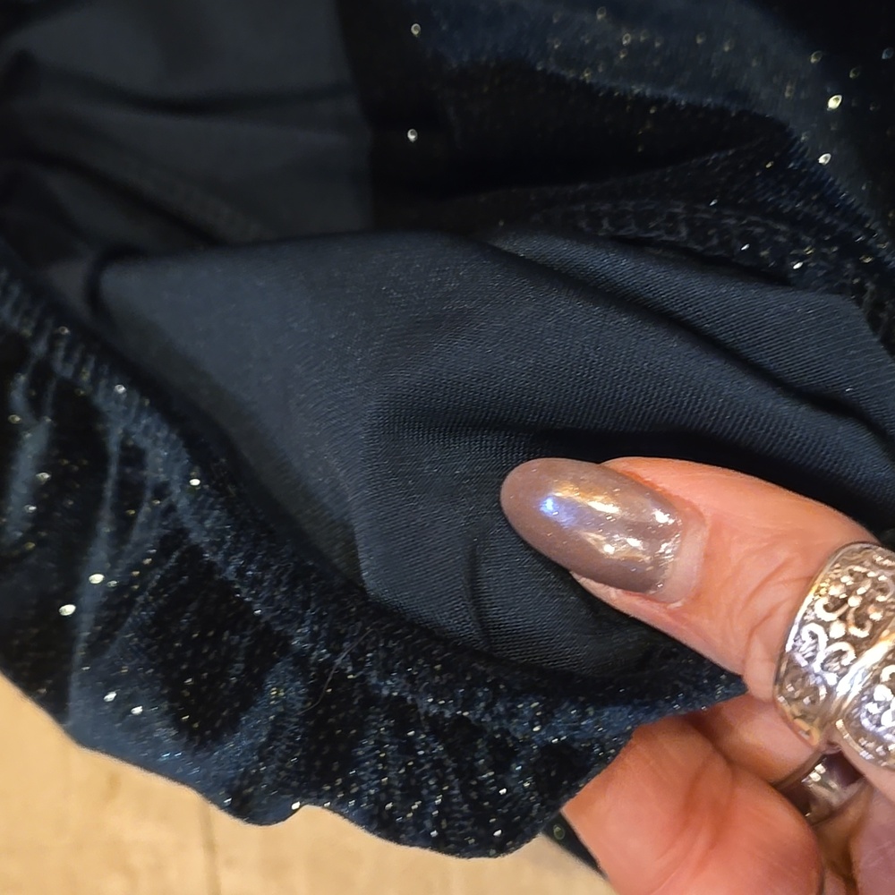 Altar'd State Holiday Dark Green Shimmery Velvet Midi Dress - Picture 6 of 10